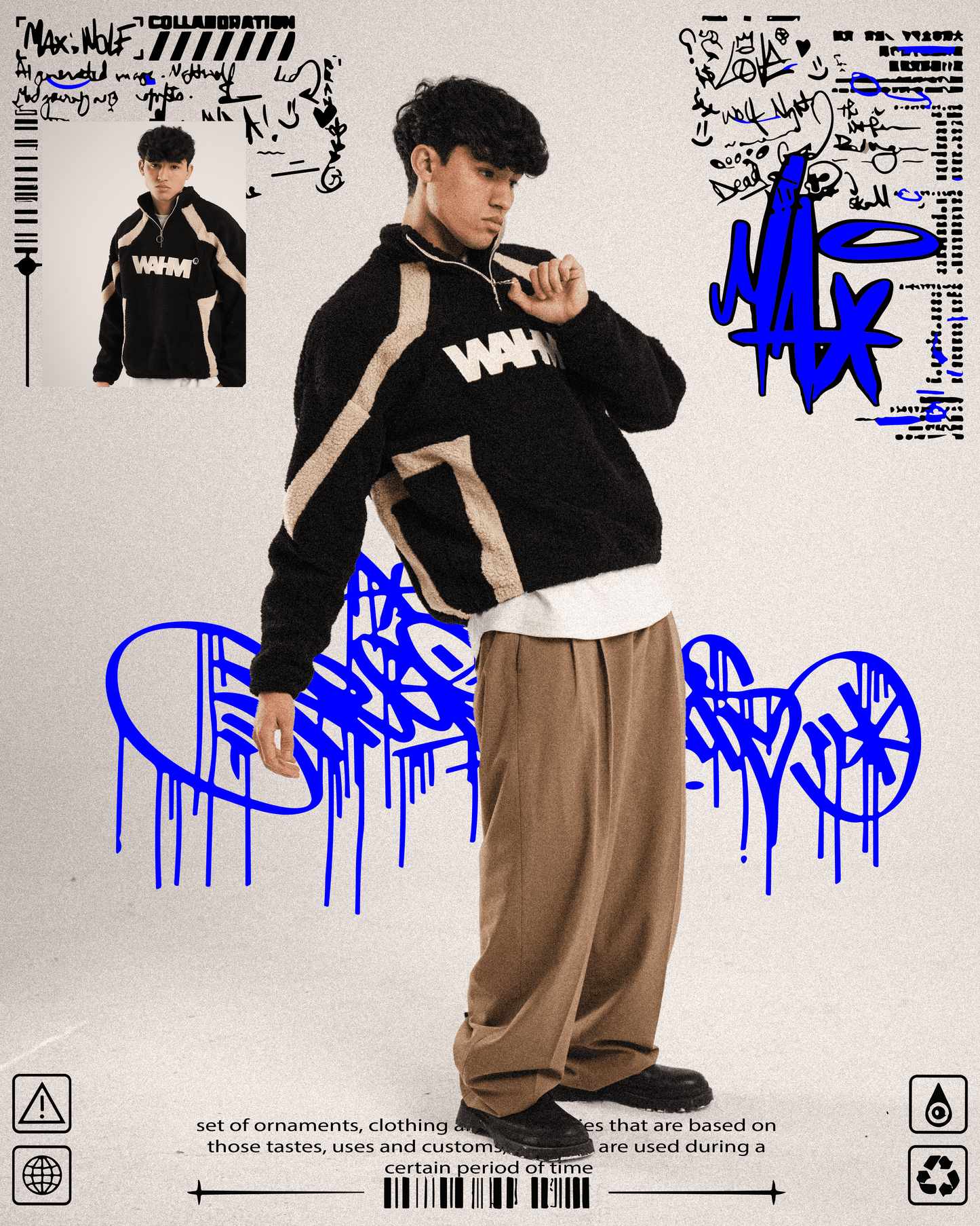 DOUBLE-STAR FLEECE CREWNECK