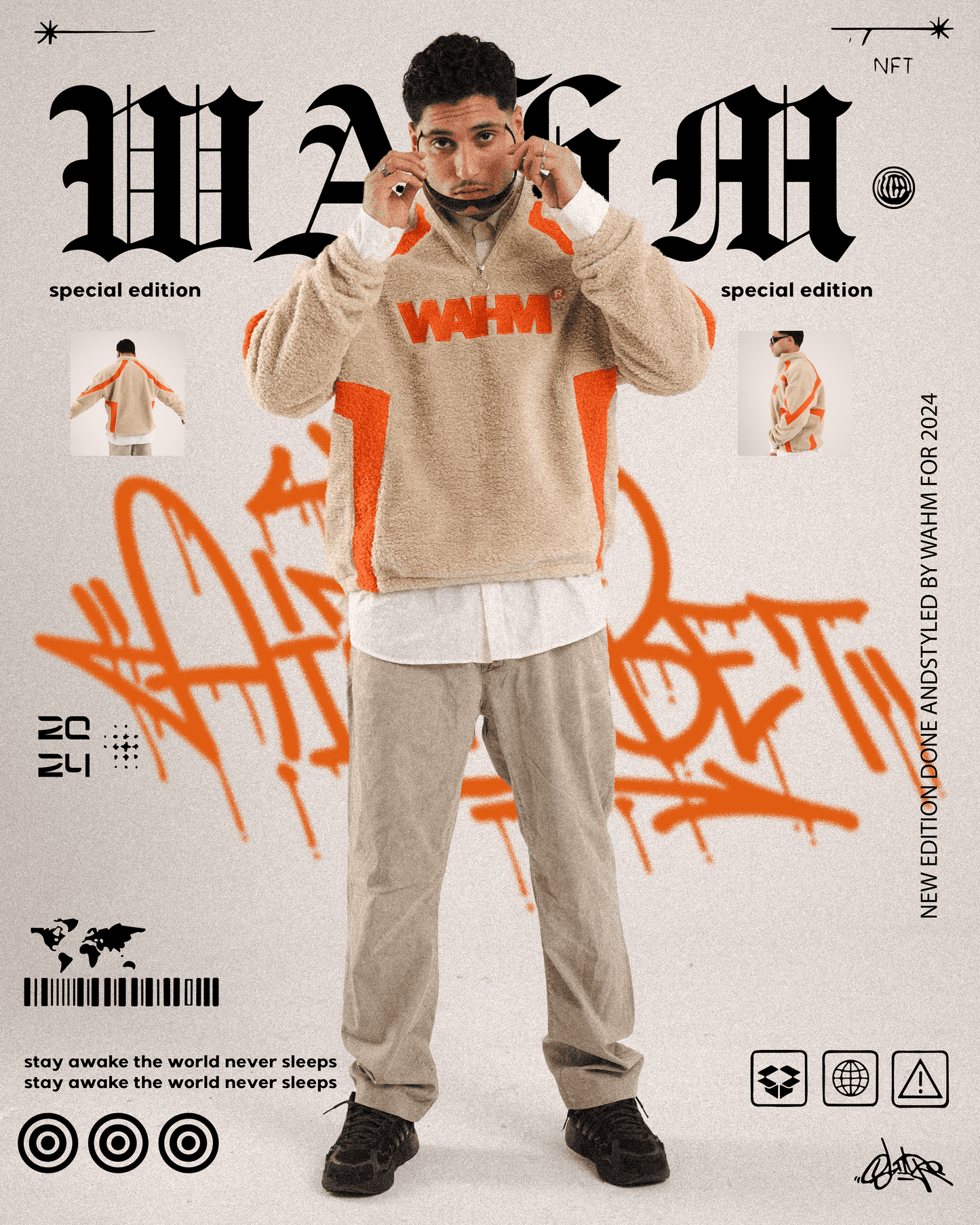 DOUBLE-STAR FLEECE CREWNECK