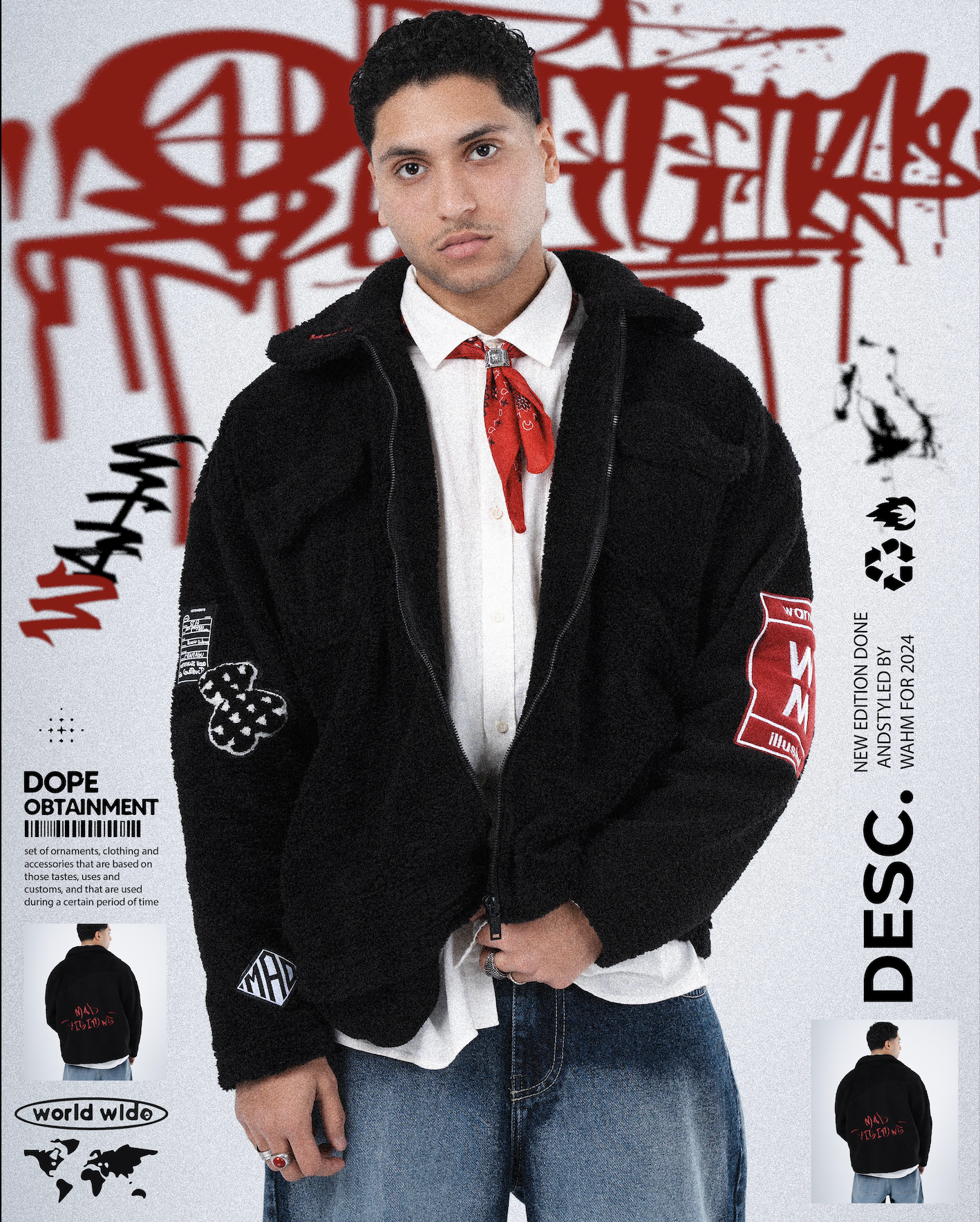 BLACK MAD-TED JACKET