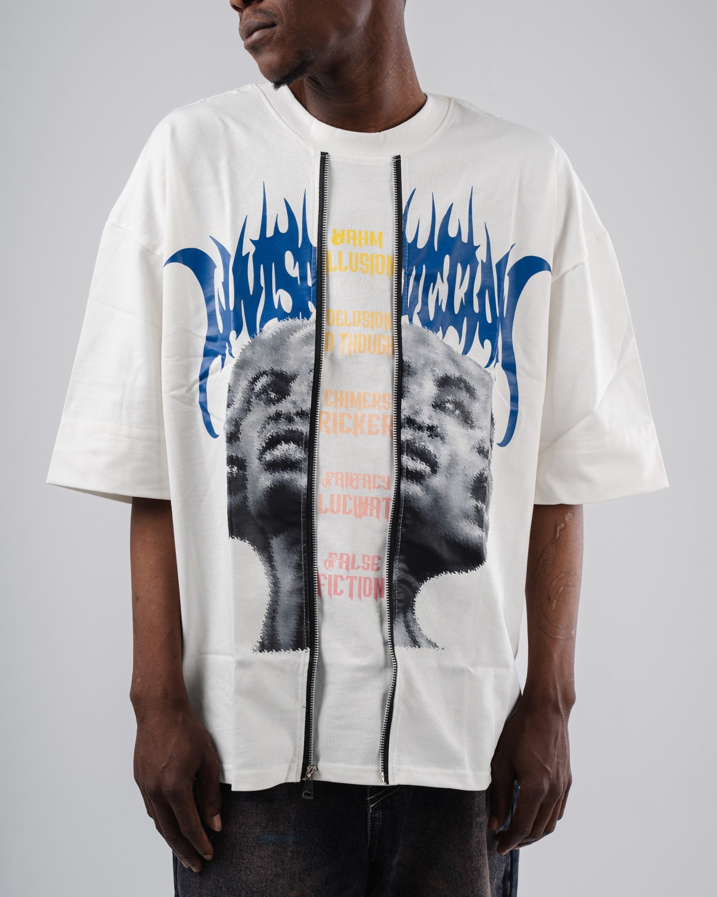Double zipper tee.