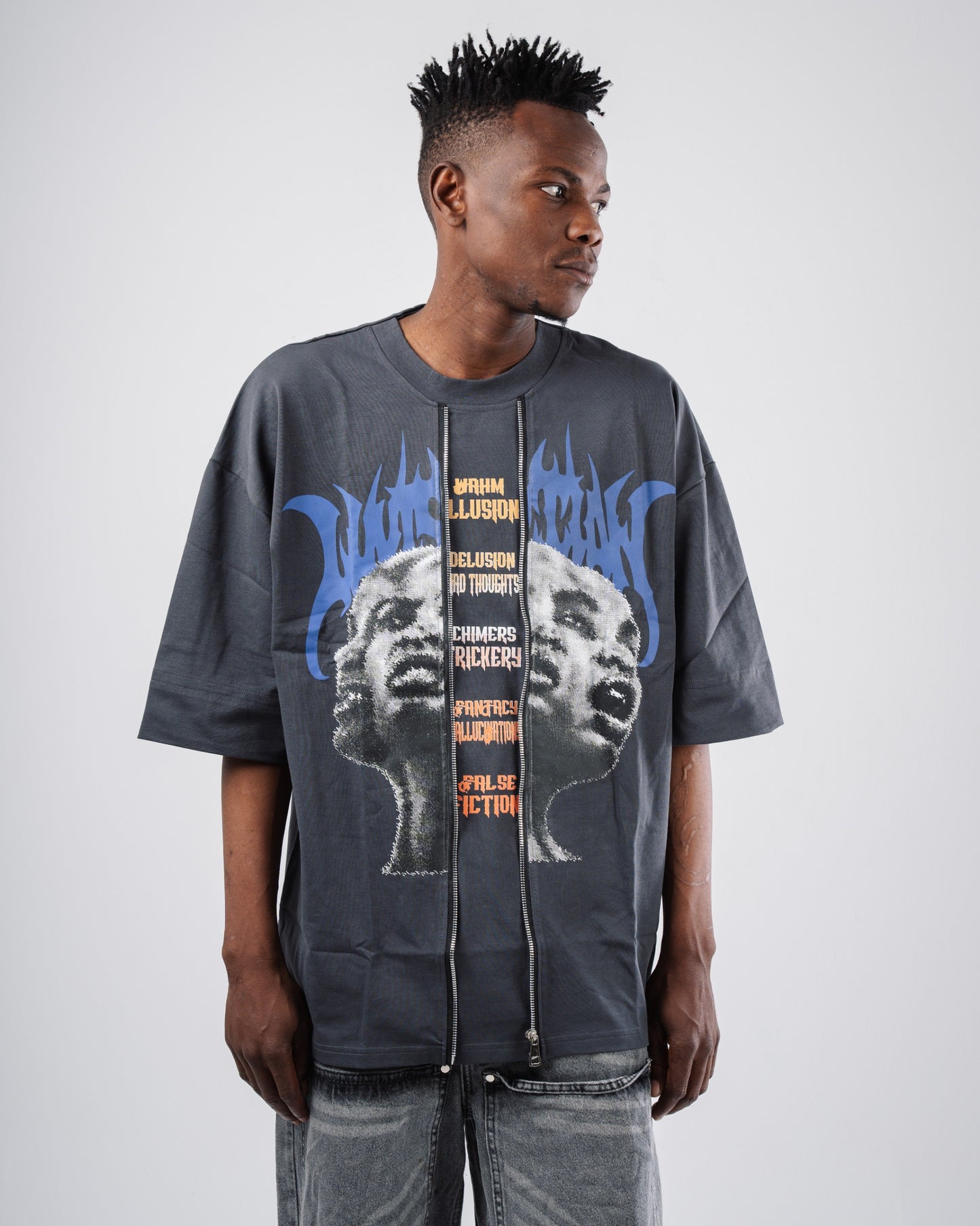 Double zipper tee.
