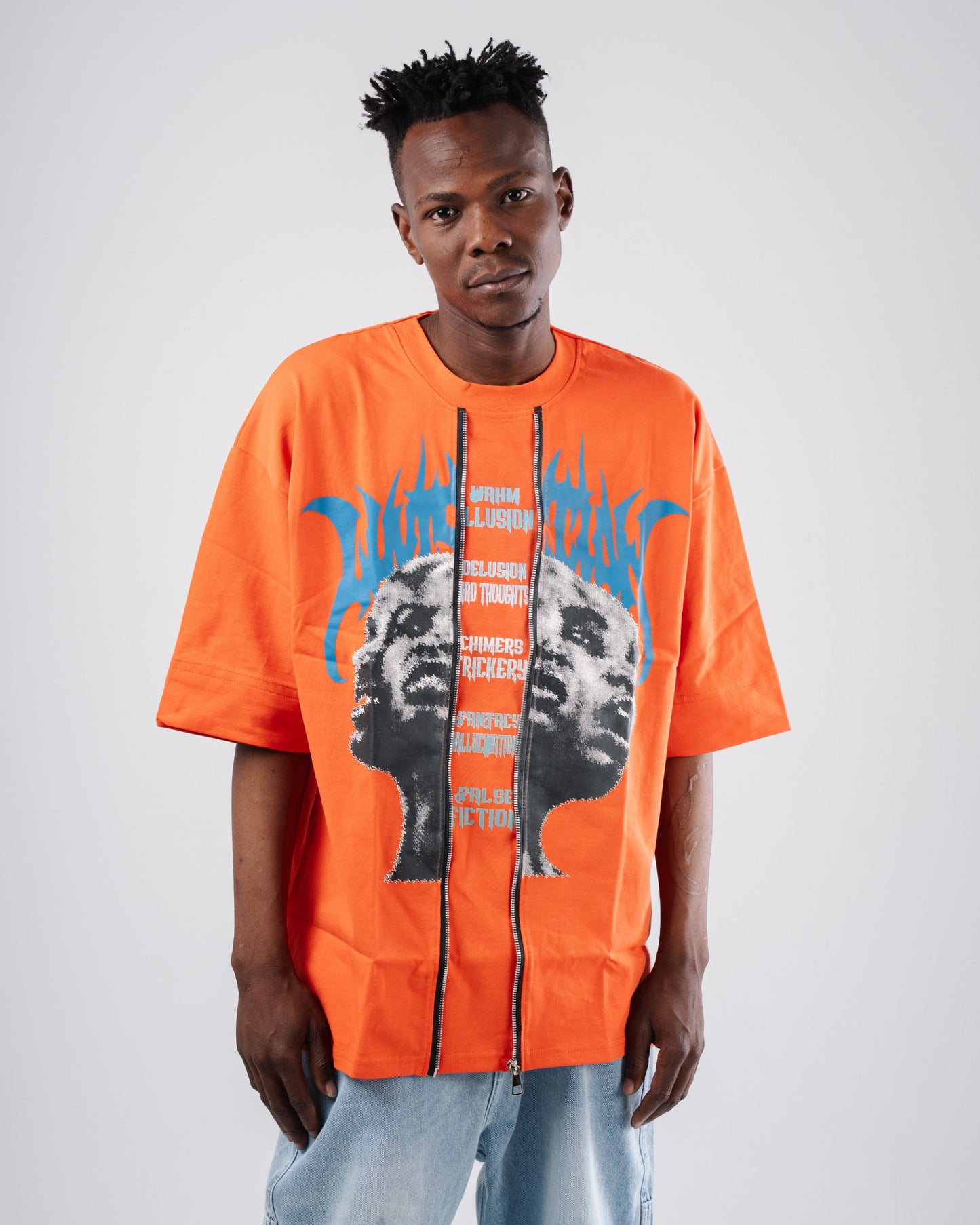 Double zipper tee.