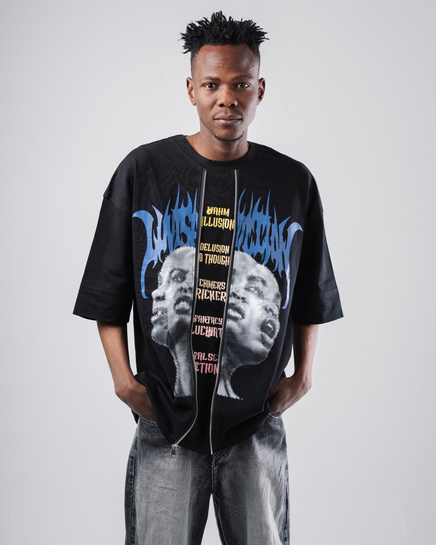 Double zipper tee.