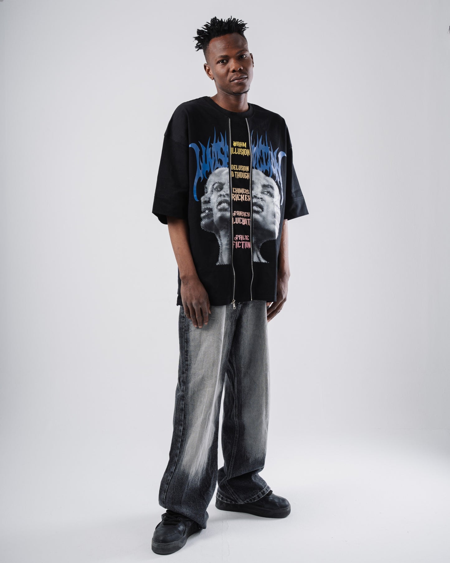 Double zipper tee.