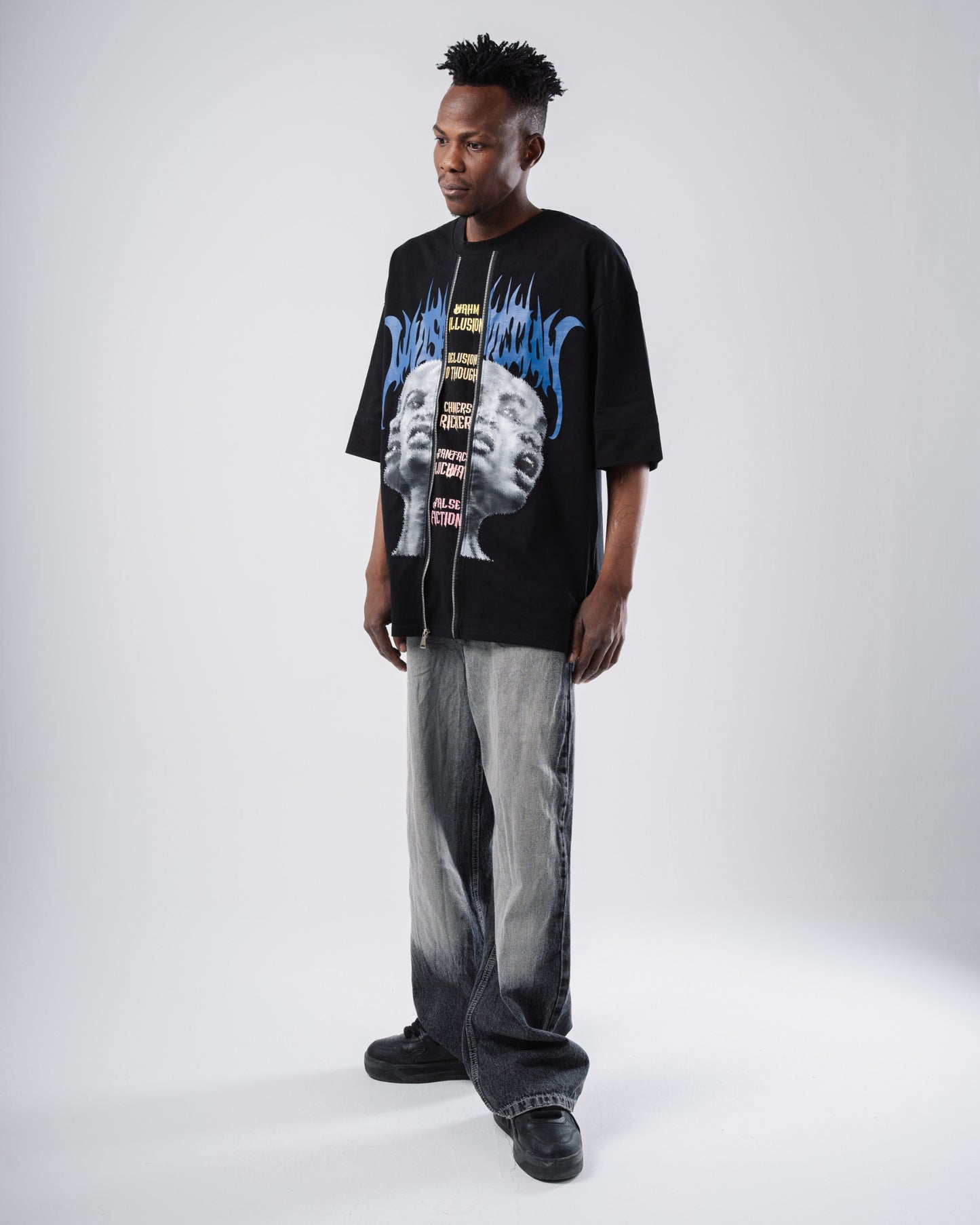 Double zipper tee.