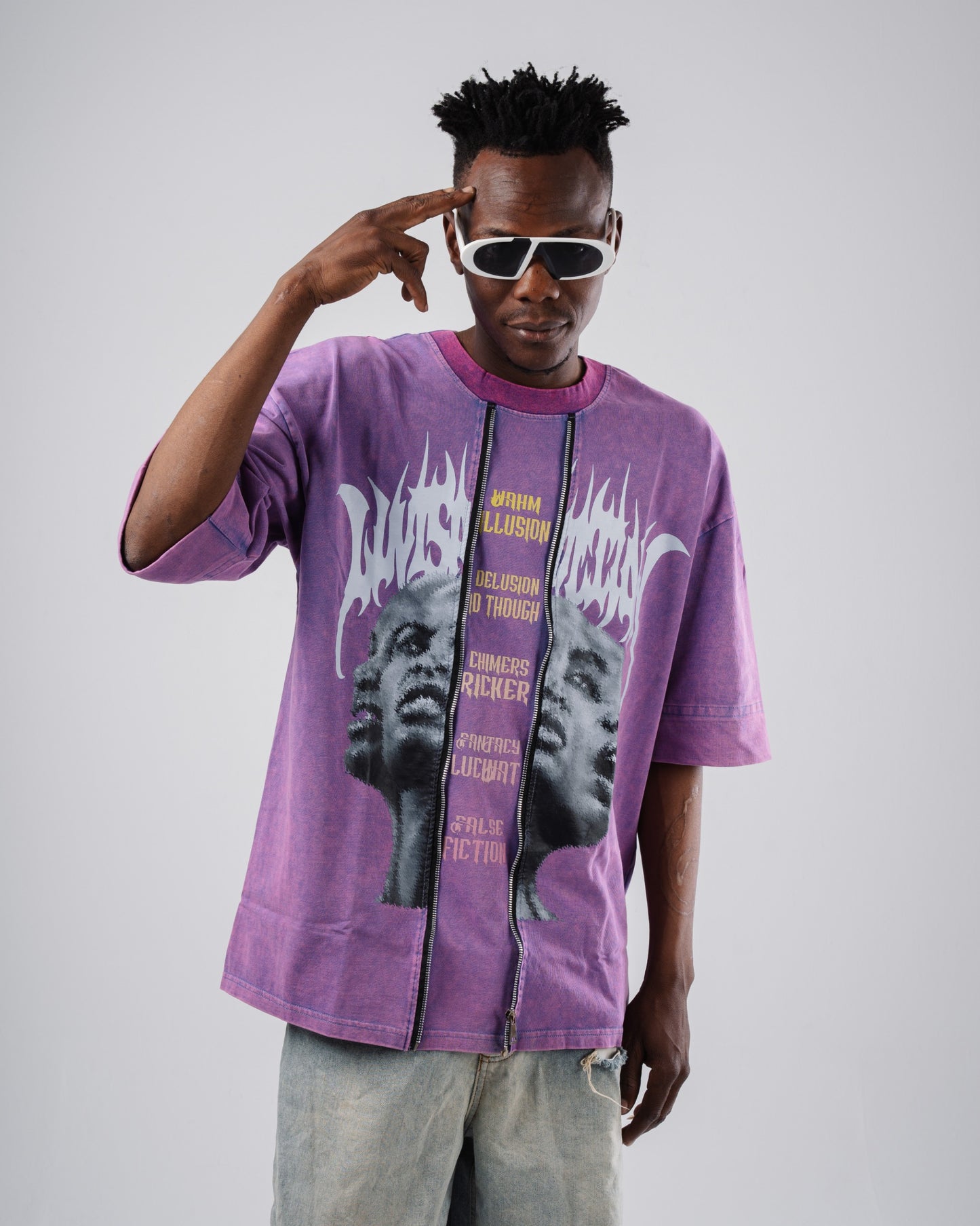 Double zipper tee.