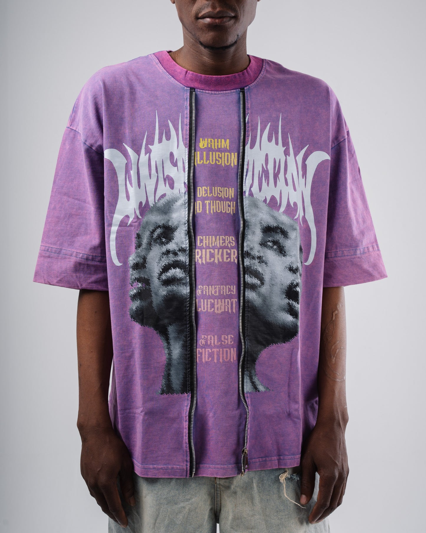 Double zipper tee.