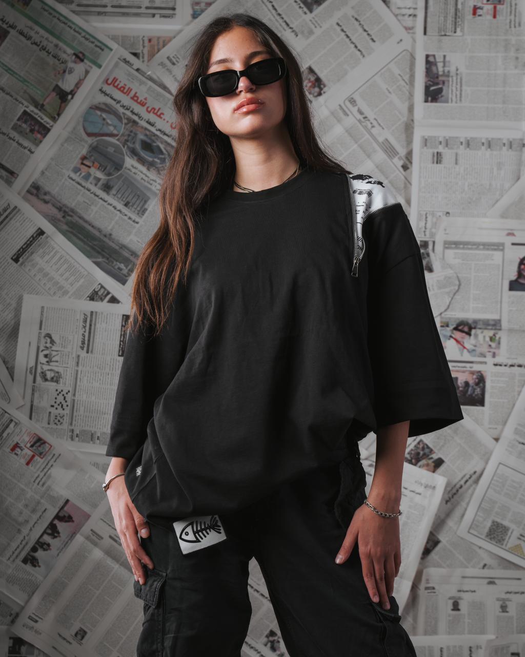 Black News Flash Tee